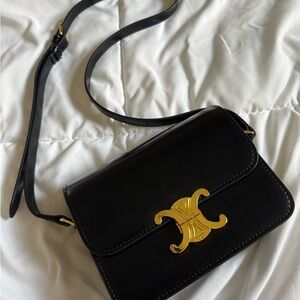 Black Leather Crossbody Bag